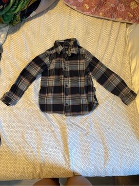 Boys/Girls Plaid Button-Front Shirt Jacket - Gray/Blue